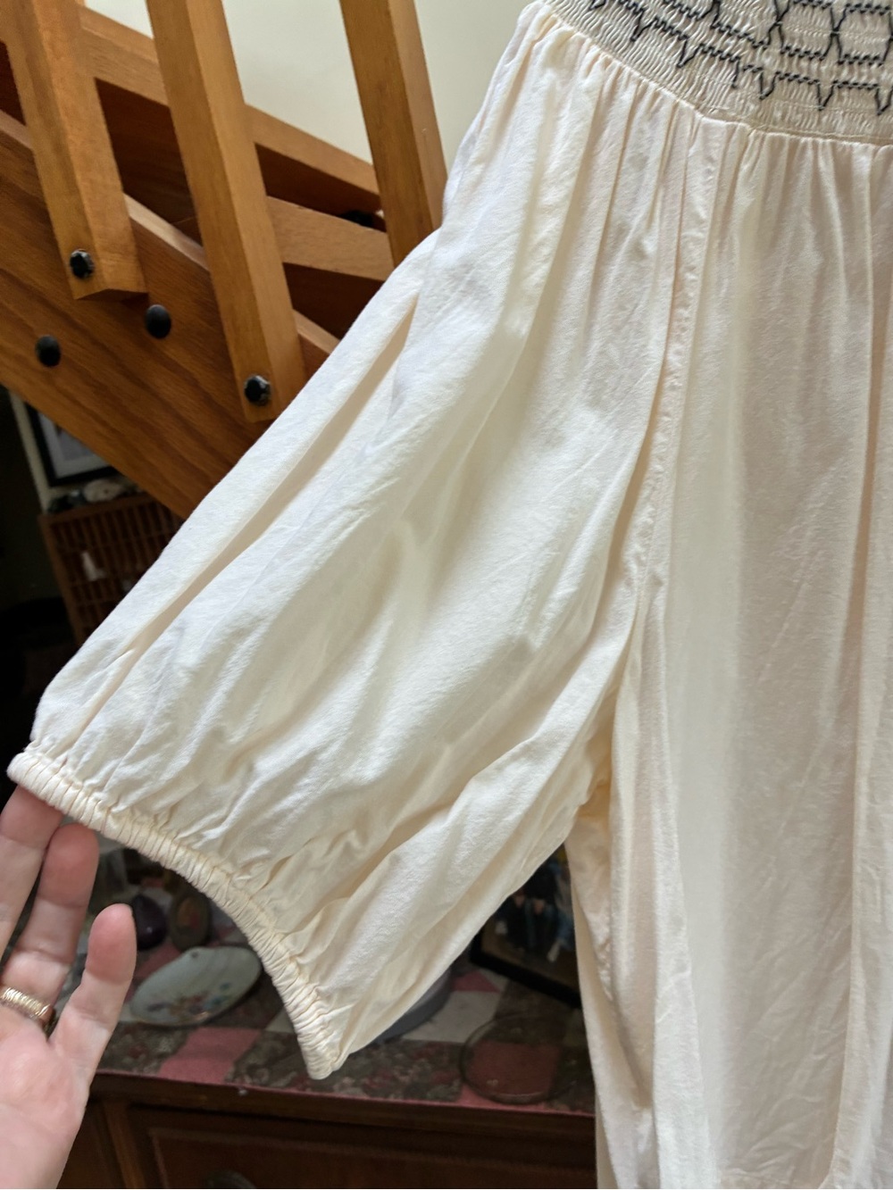 NWOT Boho Embroidered Peasant Top - Cream Old Navy XXL - Picture 5 of 5